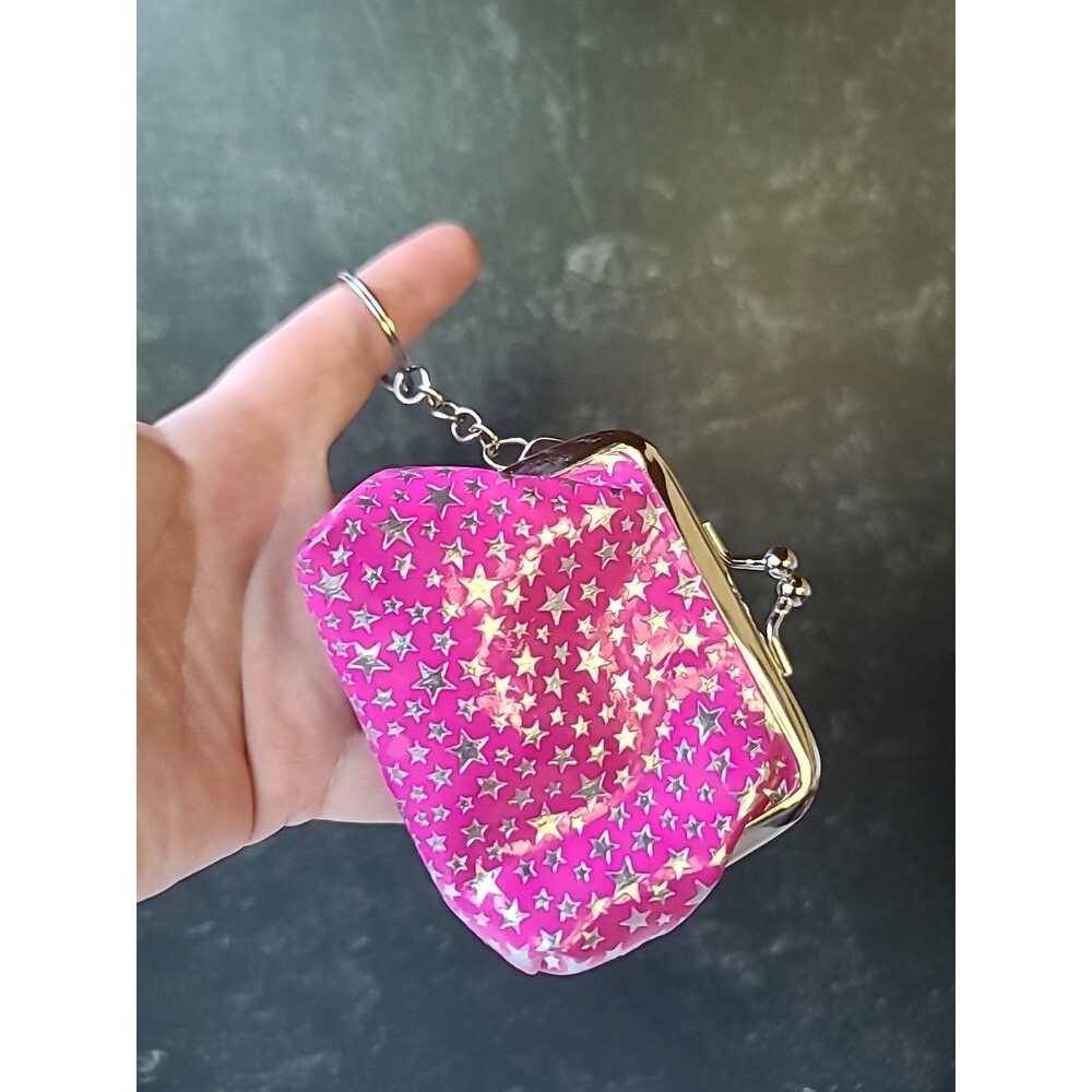 Pink And Silver Star Coin Purse